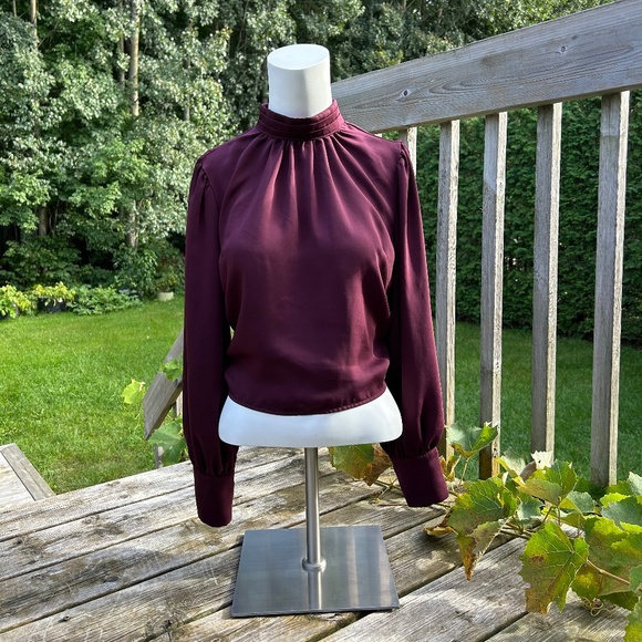 Dynamite ⎮ Open Back Mock Neck Blouse - Picture 2 of 10